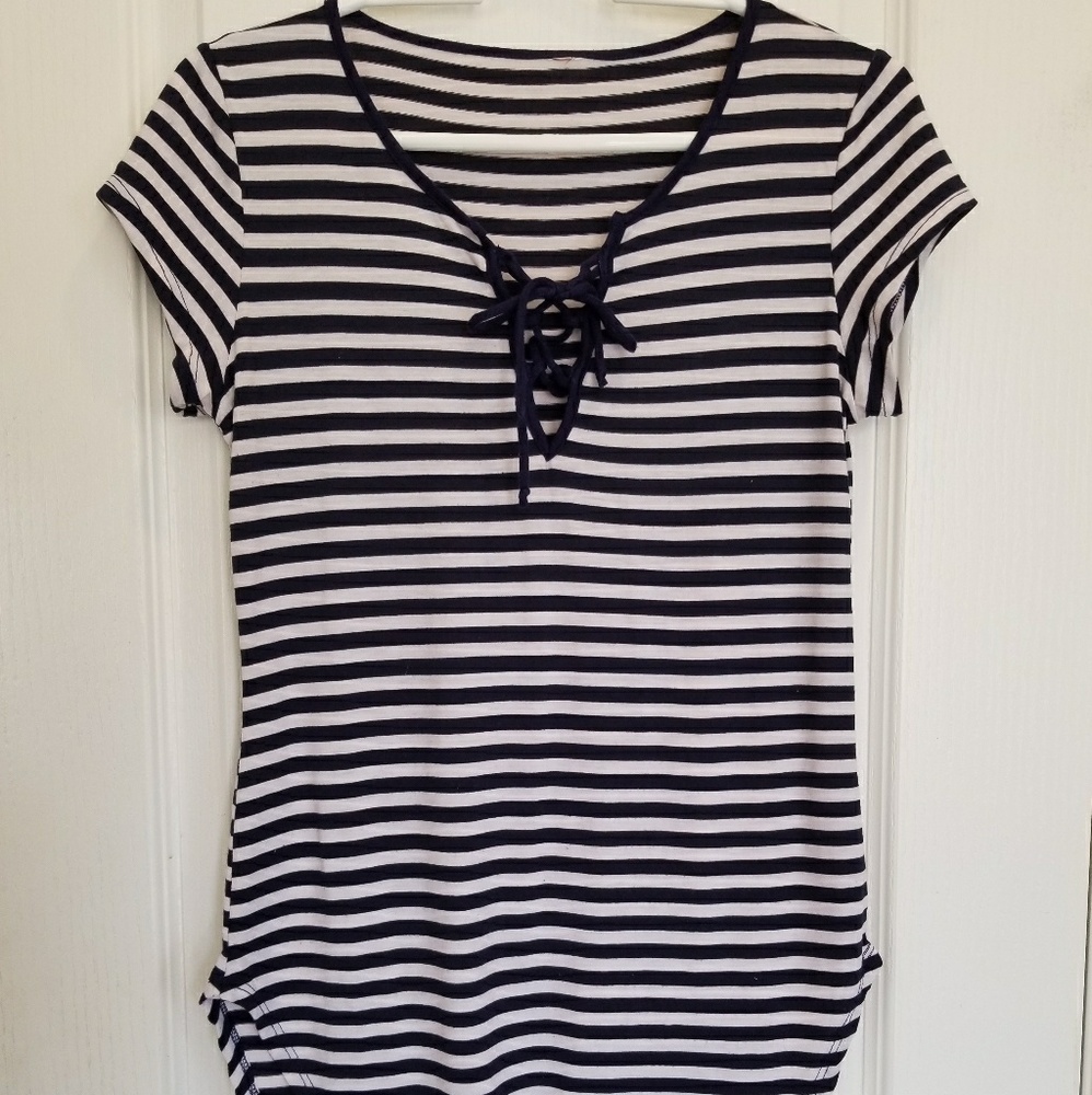 Navy and white shirt